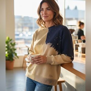 La Detresse | Comfy oversized sweatshirt colorblock acid drip NWT unisex L.